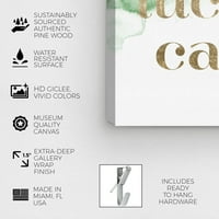 Wynwood Studio tipografija i Citati zid Art platnene grafike 'Lucky As Can Be' Citati i izreke-zlato , zeleno