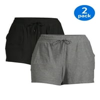 Athletic Works ženske kratke hlače Plus Size za slobodno vrijeme, 2 pakovanja