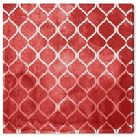 Wynwood Studio Abstract Wall Art Canvas Prints 'Global Brocade Red' Patterns-Crvena, Bijela