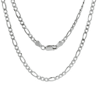 Sterling Silver Figaro lančana ogrlica, 16 do 24, sa kopčom od jastoga, za žene, djevojke, Unise