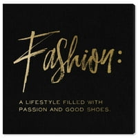 Wynwood Studio modni i Glam zidni umjetnički platneni otisci 'Fashion Definition Noir Simple' Lifestyle-zlato