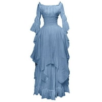 Youmao Falls Bake Srednjovjekovni kostim Žene Renesansa Retro dugačka rukava Maxi Haljine Plus size Jednostavna