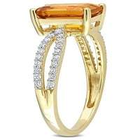 1-karatni T. G. W. Madeira citrin i karat T. W. Diamond 14kt zaručnički prsten od žutog zlata sa podijeljenom