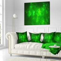 Designart svijetlo zeleno Fraktalno nebo sa zvijezdama - apstraktni jastuk za bacanje-16x16