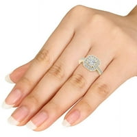 Karat TW dijamant jedan oreol 14kt zaručnički prsten od žutog zlata
