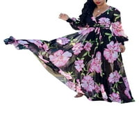 Glonme ženske ljuljačke rublje Ležerne duge haljine vrećice za jesen Maxi haljine čipke za odmor crna ružičasta