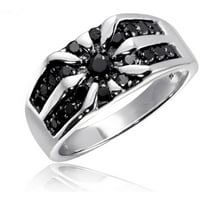 JewelersClub Crni dijamantski prstenovi za muškarce – 1. CTW originalni Crni dijamantski prsten za muškarce-hipoalergeni