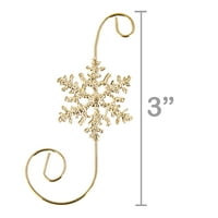 12-grof zlatne kuke za snježne pahulje, ornamentne kuke, metal, 0,038kgs