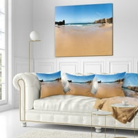 Designart mirna pješčana Panorama obale - jastuk za bacanje na plažu-16x16