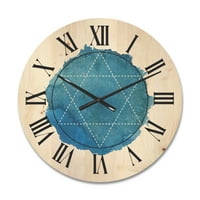 Designart 'Sveta geometrija i simbol Alchemy III' boemski i eklektični drveni zidni sat