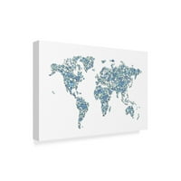 Zaštitni znak likovne umjetnosti' karta ljubavnih srca karte svijeta ' platnena Umjetnost Michaela Tompsetta