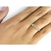 JewelersClub Citrin Prsten Birthstone Nakit-0. Karat Citrin 0. Srebrni prsten nakit sa bijelim dijamantskim naglaskom-prstenovi od dragog kamenja sa hipoalergenom 0. Srebra