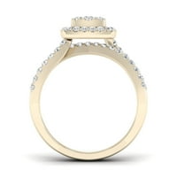 3 4CT TDW Diamond 10K Žuti zlatni prsten klastera