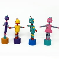 Jack Rabbit Creations Push lutkarski roboti-Set od 4 komada: roze, ljubičaste, žute i plave