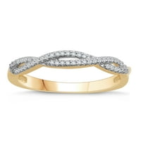10k žuto zlato Ctw Diamond Twist Vine Stack prsten