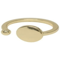 Ettika ženski jednostavan prsten za slaganje sa ravnim diskom i loptom u zlatu