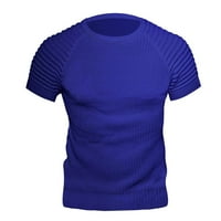 Muška majica ugrađena naborana rukav mišić izgradnja dugi uže za fitness vafles raglan rukavi pletene košulje