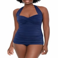 Jednostavno vitki ženski čvrsti Glam omotač jedan kupaći kostim