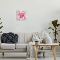 Stupell Fleur De Lis Pink Elephant Uzorak Životinje I Insekti Slikarstvo Zidna Ploča Neuramljena Umjetnost