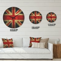 Designart' tradicionalna britanska zastava ' Moderni drveni zidni sat