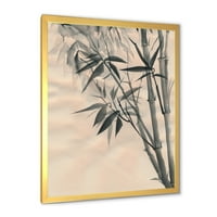 Designart 'Vintage crno-bijeli bambus I' tradicionalni uokvireni umjetnički Print