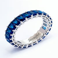 Vječnost prsten sa simuliranim plavim Spinel Birthstones