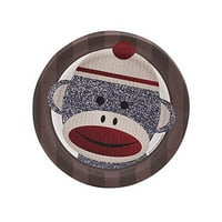 Sock Monkey crveni desertni tanjiri, 8pk