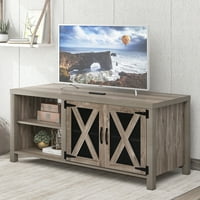 Drveni TV stalak, bočni sto za TV Ormarić sa funkcijom odlaganja, siva
