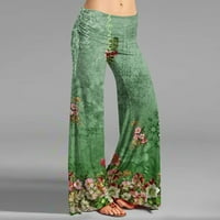 GDFUN ženske pantalone za pukotine na širokih pantalona za noge Vintage cvjetne tiskane povremene hlače na