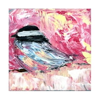 Katie Jeanne Wood 'Chickadee Bird 09' Platno Art