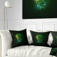 Designart zelene užarene čestice - apstraktni jastuk za bacanje - 16x16