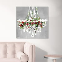 Runway Avenue Holiday and season Wall Art Canvas Prints 'Christmas Chandellier' Holidays-White, Red