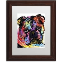 Zaštitni znak Likovna umjetnost Bulldog Umjetnost platna Dean Russo, bijeli mat, drveni okvir