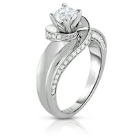 Natalia Drake 14k Bijelo zlato Cttw dijamant okrugli brilijantni rezani vrtložni zaručnički prsten za žene