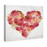 Wynwood Studio modni i Glam zidni umjetnički platneni otisci srca' Akvarelno srce ' - Crvena, roze