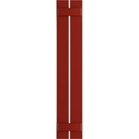 Ekena Millwork 1 4 W 74 H True Fit PVC dvostrana ploča-N-letve roletne, Vatro Crvena