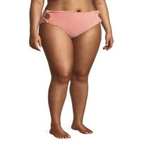 No Bounties Juniors' and Juniors ' Plus Size Mid Rise Swim Bottom with Side Knots