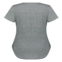 Chama kratki rukav tunike za žene pertle - up V izrez majice bluza